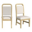 Woodridge Dining Side Chair with White Fabric in Natural (2 Per Carton)