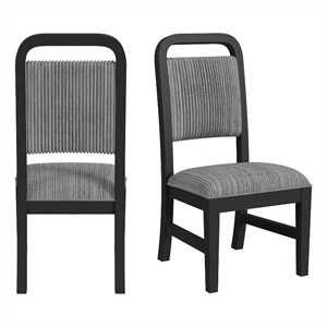 Woodridge  Dining Side Chair with Grey Fabric in Black with Grain (2 Per Carton)