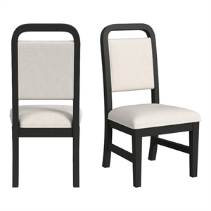 Woodridge  Dining Side Chair with WhiteFabric in Black with Grain (2 Per Carton)