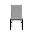 Megan Dining Side Chair with Grey Fabric in Black (2 Per Carton)