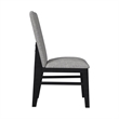Megan Dining Side Chair with Grey Fabric in Black (2 Per Carton)