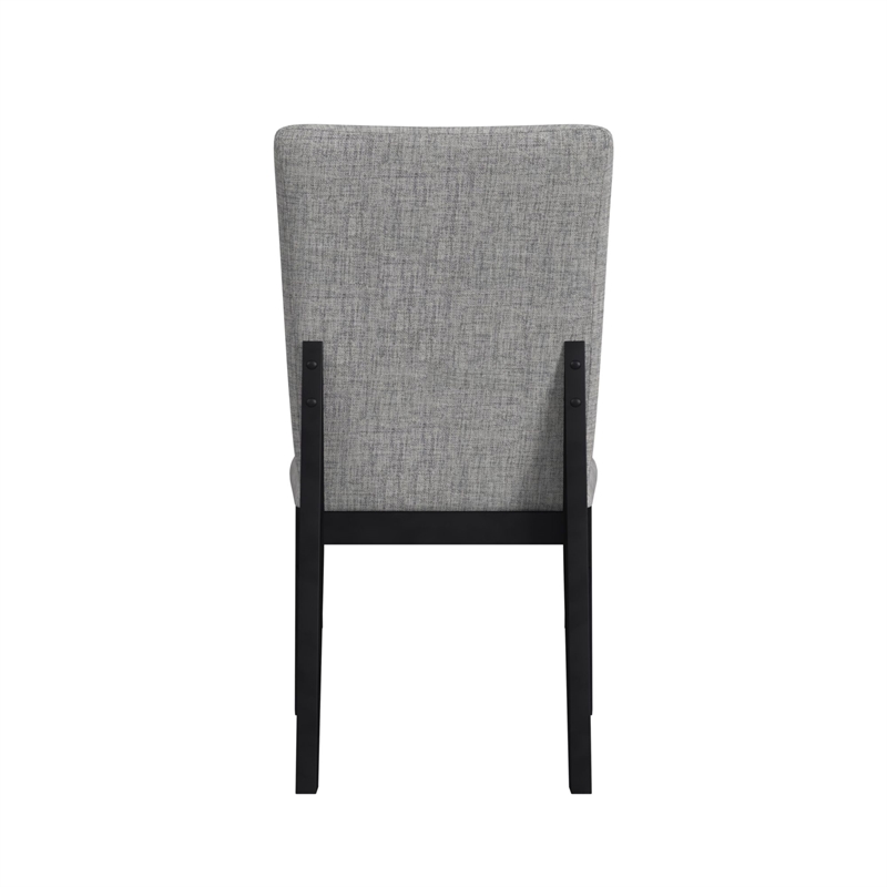 Megan Dining Side Chair with Grey Fabric in Black (2 Per Carton)