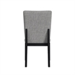 Megan Dining Side Chair with Grey Fabric in Black (2 Per Carton)