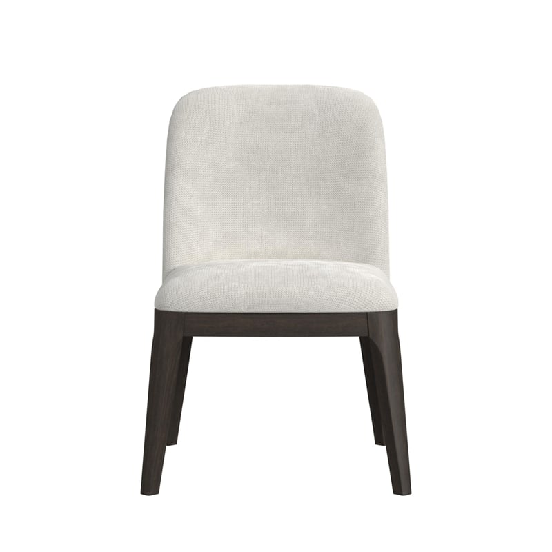 Sutton Dining Side Chair with White Fabric in Dark Brown (2 Per Carton)