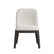 Sutton Dining Side Chair with White Fabric in Dark Brown (2 Per Carton)