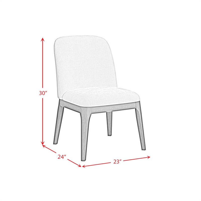 Sutton Dining Side Chair with White Fabric in Dark Brown (2 Per Carton)