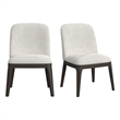 Sutton Dining Side Chair with White Fabric in Dark Brown (2 Per Carton)