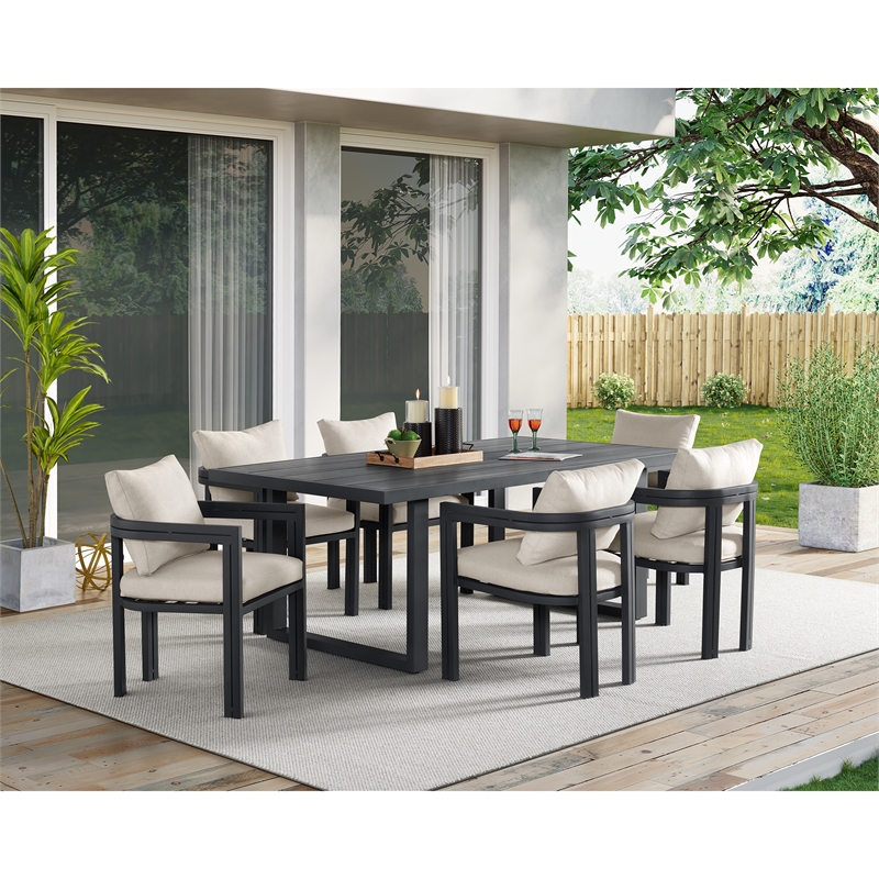 Fresca Dining Chair Dark Grey and Olefin Beige (2 Per Carton)