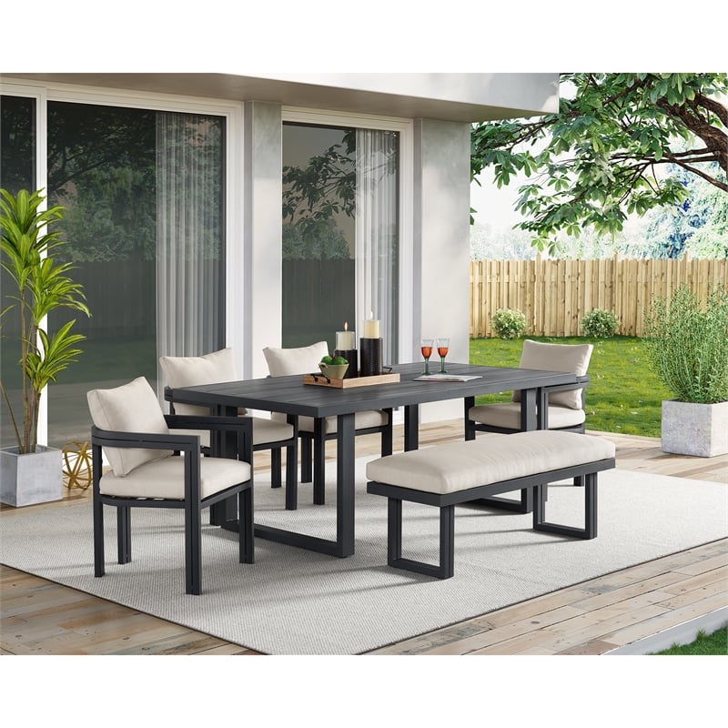 Fresca Dining Chair Dark Grey and Olefin Beige (2 Per Carton)