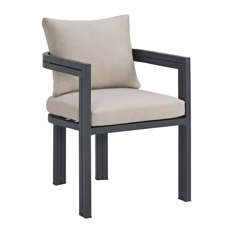 Fresca Dining Chair Dark Grey and Olefin Beige (2 Per Carton)
