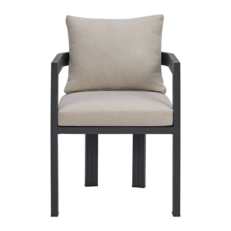 Fresca Dining Chair Dark Grey and Olefin Beige (2 Per Carton)