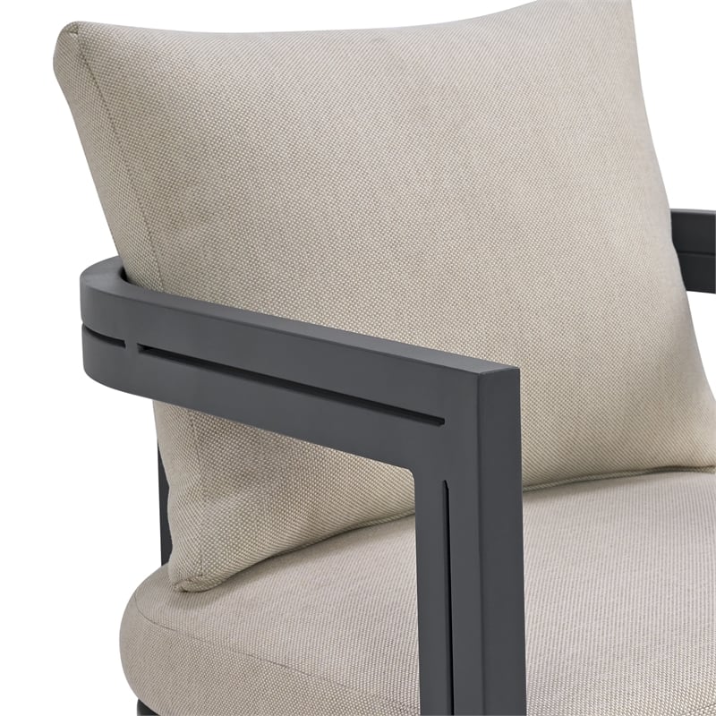 Fresca Dining Chair Dark Grey and Olefin Beige (2 Per Carton)