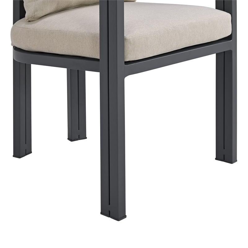 Fresca Dining Chair Dark Grey and Olefin Beige (2 Per Carton)