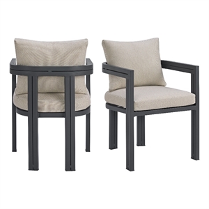 Fresca Dining Chair Dark Grey and Olefin Beige (2 Per Carton)