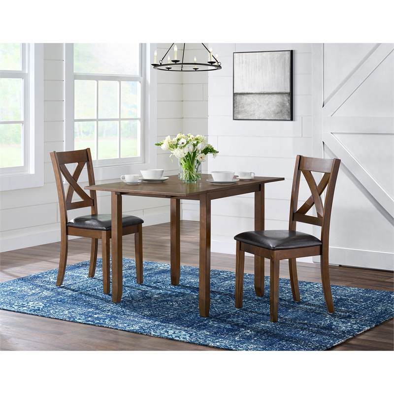 Alexa  3PC Dining Set with Drop Leaf Table in Espresso