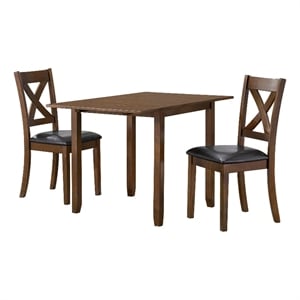 Alexa  3PC Dining Set with Drop Leaf Table in Espresso