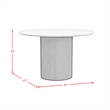 Sutton Round Dining Table with White Faux Marble Top in Dark Brown