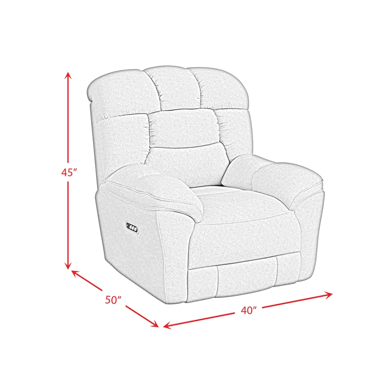 Picket House Furnishings Roy P3 Recliner zero gravity memory foam in Bama Toast