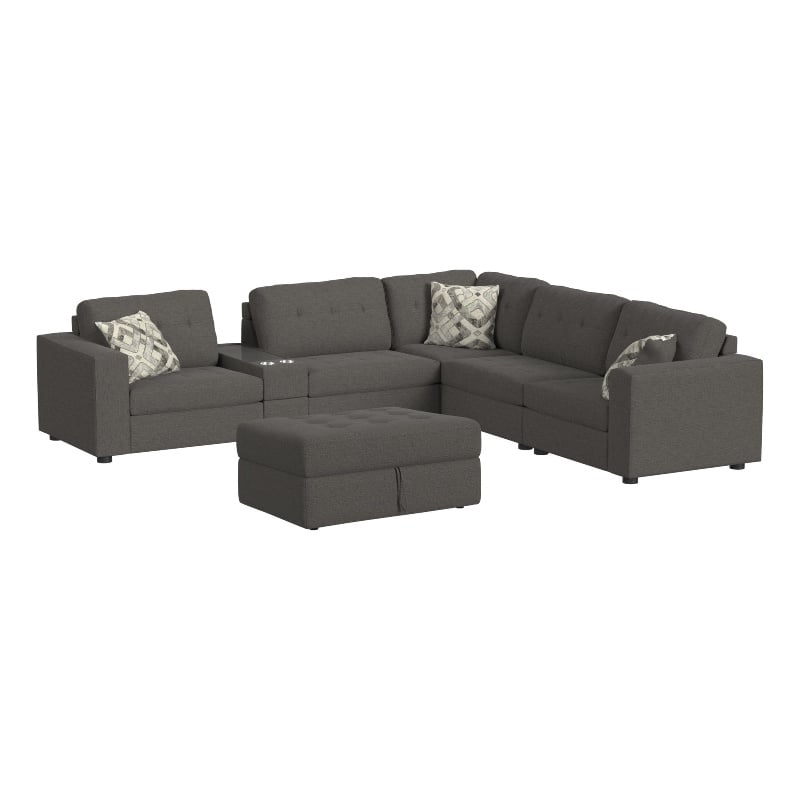 Harleigh 7PC Living Room Set in Palmer Plus Ash