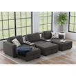 Harleigh 8PC Living Room Set in Palmer Plus Ash with Media Console