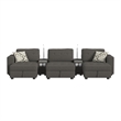 Harleigh 8PC Living Room Set in Palmer Plus Ash with Media Console