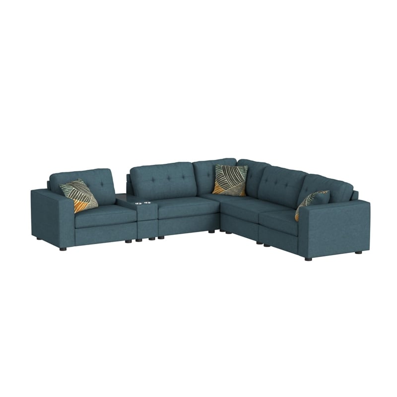 Harleigh 7PC Living Room Set in Palmer Plus Teal