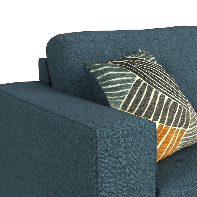 Harleigh 8PC Living Room Set in Palmer Plus Teal with Media Console