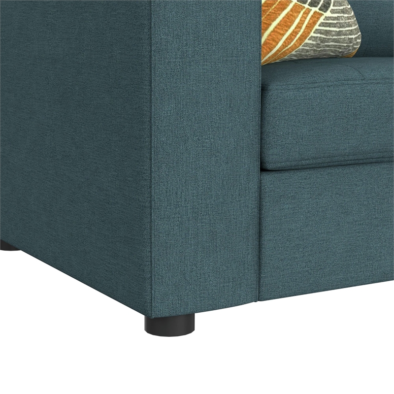Harleigh 8PC Living Room Set in Palmer Plus Teal with Media Console