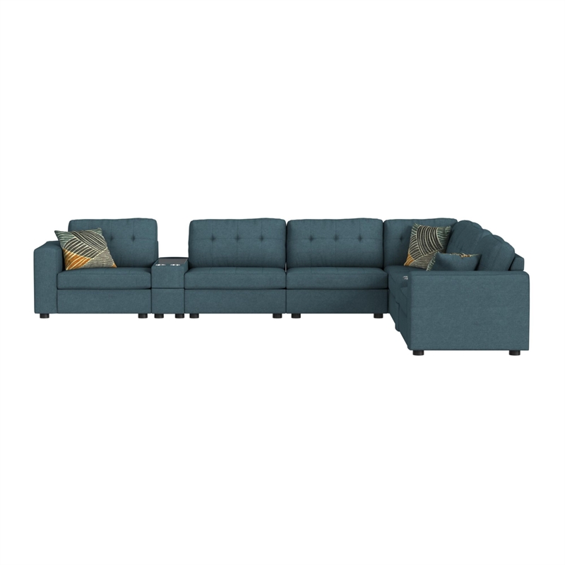 Harleigh 9PC Living Room Set in Palmer Plus Teal