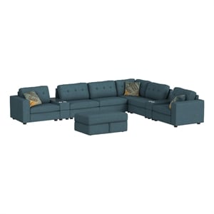 Harleigh 9PC Living Room Set in Palmer Plus Teal