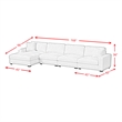 Mesa 4PC Sectional Set with LHF Chaise in Steno Black