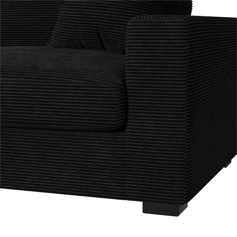 Mesa 4PC Sectional Set with LHF Chaise in Steno Black