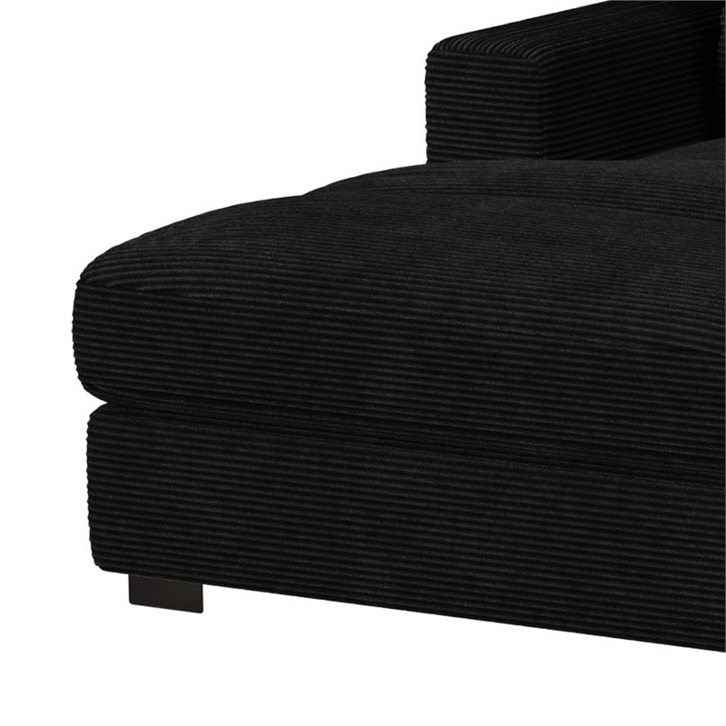 Mesa 4PC Sectional Set with LHF Chaise in Steno Black