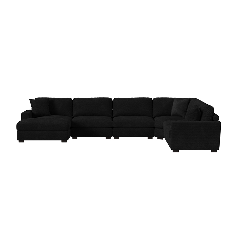 Mesa 6PC Sectional Set with LHF Chaise in Steno Black