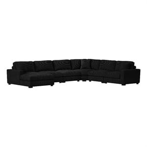 Mesa 6PC Sectional Set with LHF Chaise in Steno Black