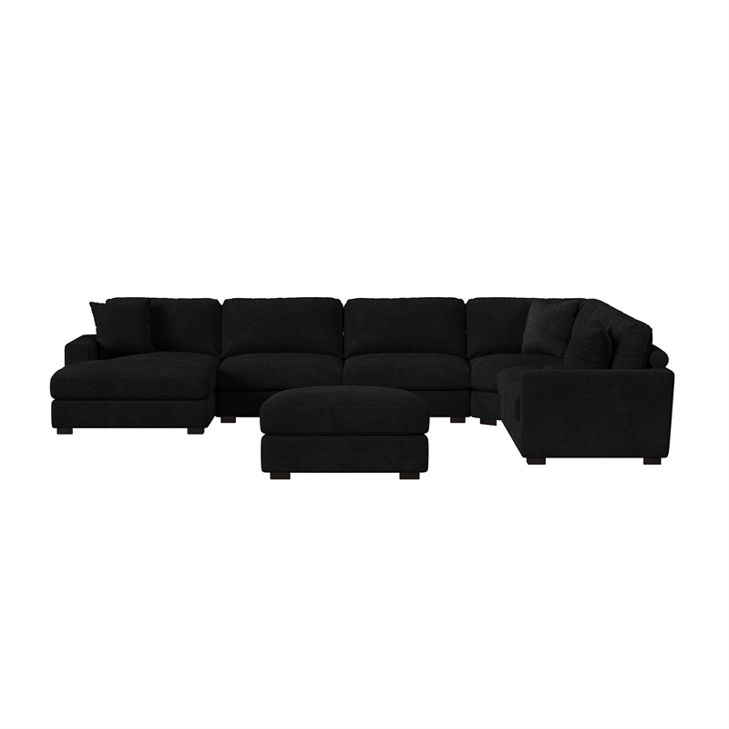 Mesa 7PC Sectional Set with LHF Chaise in Steno Black