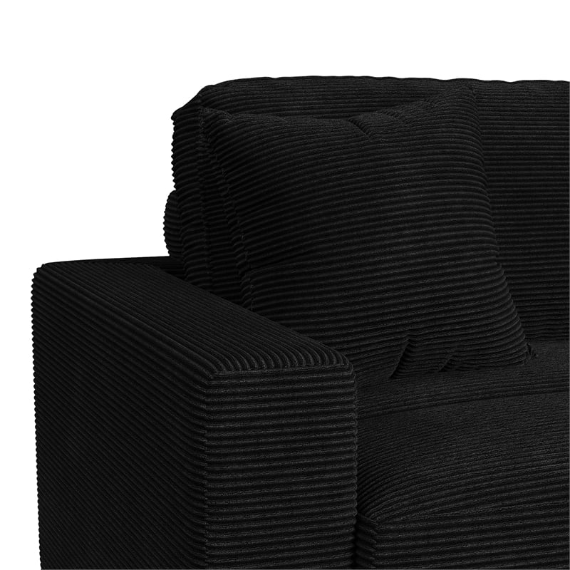 Mesa 6PC Sectional Set with RHF Chaise in Steno Black