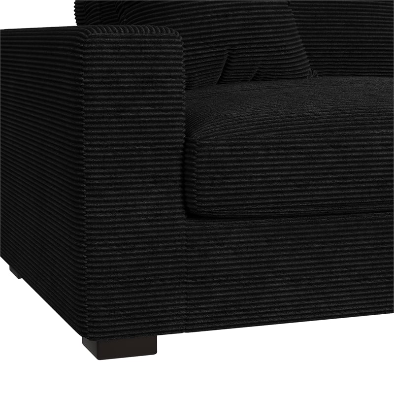 Mesa 6PC Sectional Set with RHF Chaise in Steno Black