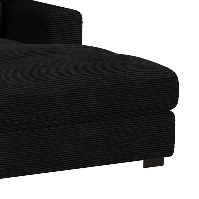 Mesa 6PC Sectional Set with RHF Chaise in Steno Black
