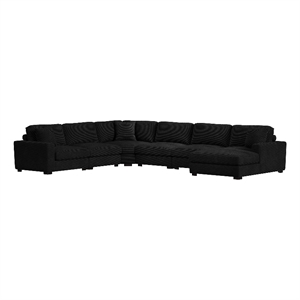 Mesa 6PC Sectional Set with RHF Chaise in Steno Black