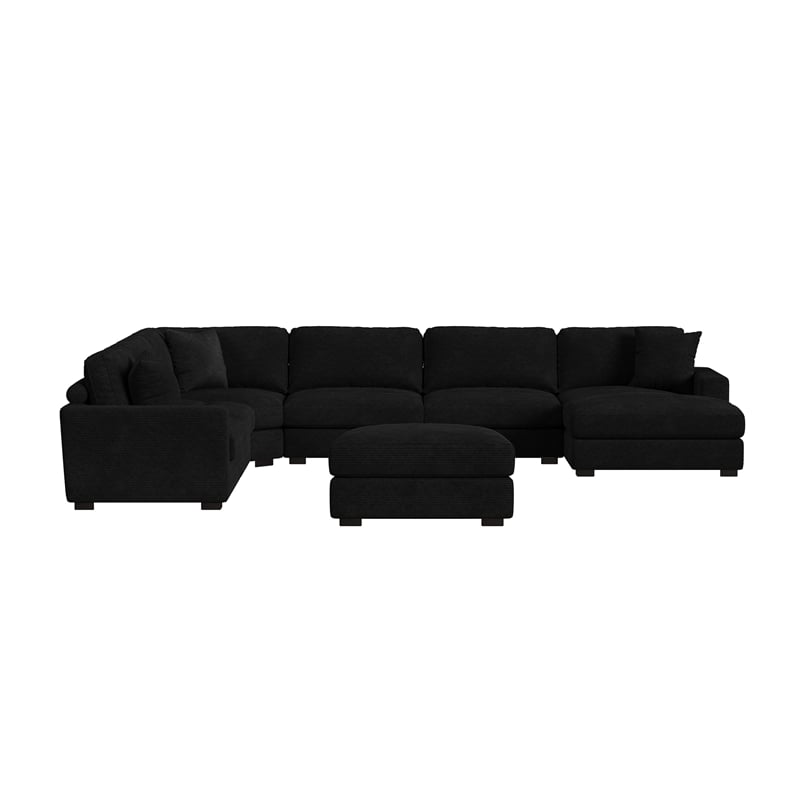 Mesa 7PC Sectional Set with RHF Chaise in Steno Black