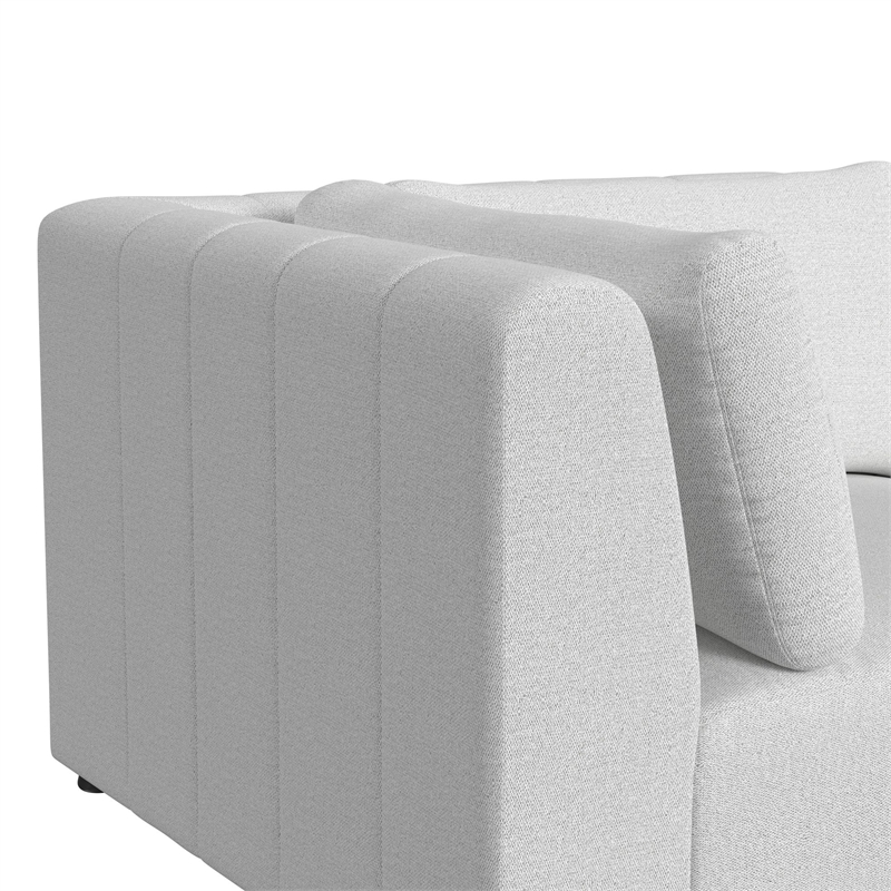 Picket House Furnishings Frida 5PC Modular Set in Olefin Beige with Ottoman