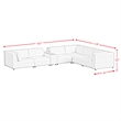 Picket House Furnishings Frida 7PC Modular Set in Olefin Beige with Pillows