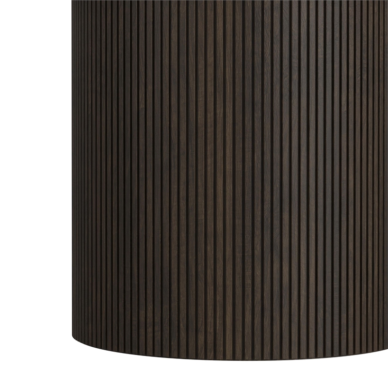 Sutton 3PCOccasional Table Set with White Faux Marble Top and Base in Dark Brown