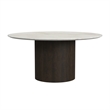Sutton 3PCOccasional Table Set with White Faux Marble Top and Base in Dark Brown