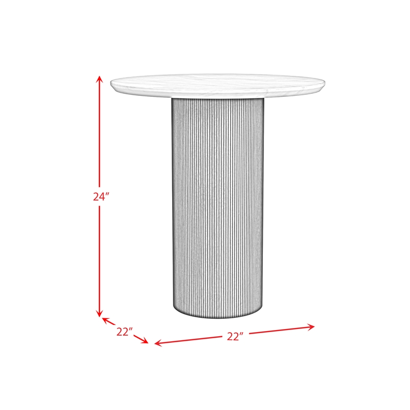 Sutton 3PCOccasional Table Set with White Faux Marble Top and Base in Dark Brown