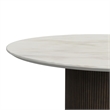 Sutton 3PCOccasional Table Set with White Faux Marble Top and Base in Dark Brown