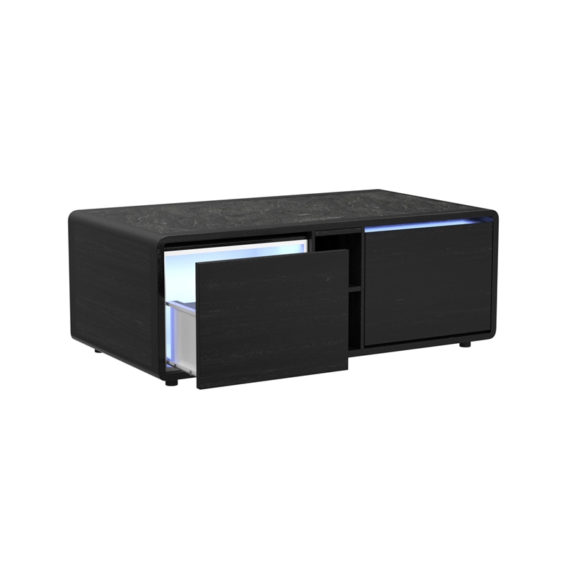 Nebula 3PC Smart Occasional Table Set in Black Smart Coffee and 2 SmartEndTables