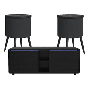 Nebula 3PC Smart Occasional Table Set in Black Smart Coffee and 2 SmartEndTables