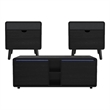 Nebula 3PC Smart Occasional Table Set in Black Smart Coffee 2 Smart End Tables